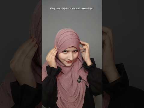 easy layers hijab tutorial with Jersey hijab #eidhijabtutorial #hijabstyle #hijabtutorial