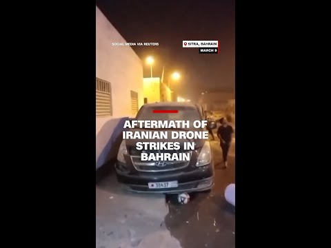 Aftermath of Iranian drone strikes in Bahrain