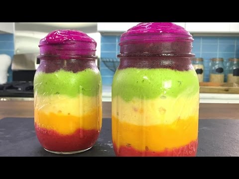 How to Make a Rainbow Smoothie! Healthy Smoothie Recipe - Blogilates
