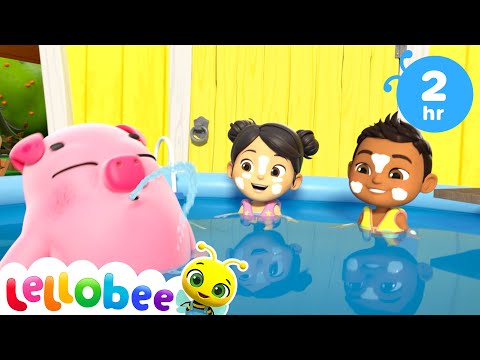 Swimming Pool Splashes! | Baby Nursery Rhymes - Preschool Playhouse Kids Songs