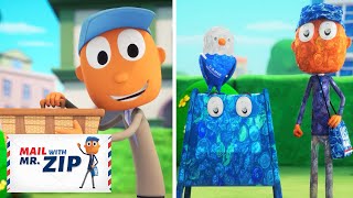 Recycling Chaos + More |  Mail With Mr. Zip | Cartoons For Kids | Moonbug Kids - Animal Adventures