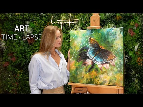 4 days of painting in 5 minutes 🦋 Oil Painting Time lapse | Mixed Media | Isabel imagination Art