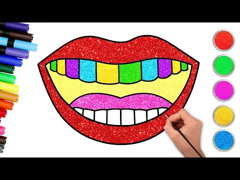 🌈How To Draw Glitter Lips | Easy Drawing & Coloring For Kids | Chiki Art | HooplaKidz How To