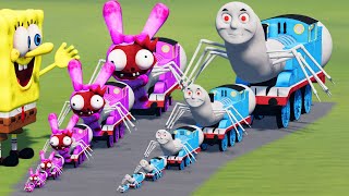 Big & Small HORROR Sprunki Pinki the Train vs CURSED Thomas the Train vs SpongeBob | BeamNG.Drive