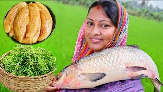 3.5 kg ওজনের ব্ল্যাককার্ফ মাছ অনেকদিন পর কেটে রান্না করলাম সাথে মাছের ডিমের টক আর চিকনি শাকের ঘন্ট