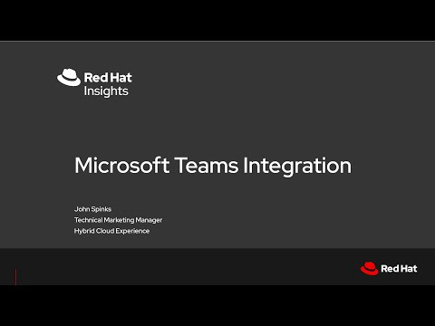 Microsoft Teams Integration with Red Hat Insights