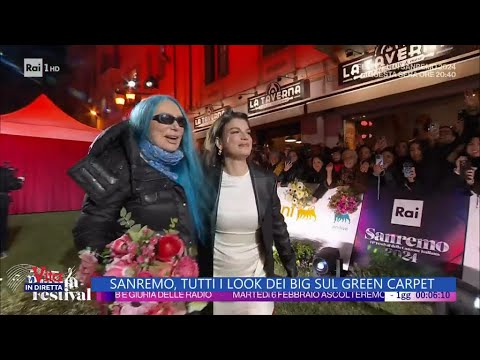 Sanremo, tutti i look dei big sul green carpet - La Vita in diretta - 06/02/2024