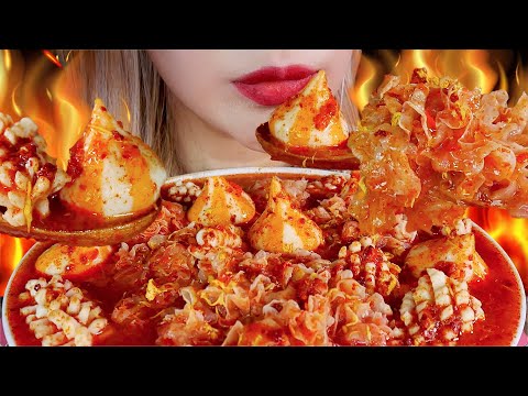 ASMR 💥🥣 SEBLAK KUAH SEAFOOD JAMUR SALJU 🔥 SPICY SEAFOOD AND SNOW MUSHROOM SEBLAK