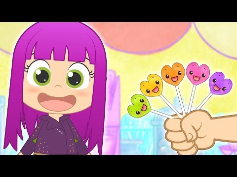 🍭 FINGER FAMILY with Mal and Colored Lollipops | Music for Children