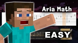 Minecraft - Aria Math - EASY Guitar tutorial (TAB)