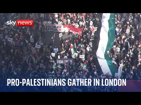 Israel-Hamas war: Thousands descend upon London for pro-Palestinian march