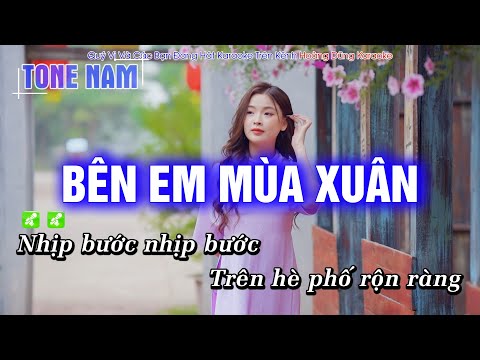 Karaoke Bên Em Mùa Xuân Tone Nam EDM Cực Bốc, Hát Cực Đã || Karaoke Nhạc Tết | Hoàng Dũng Karaoke