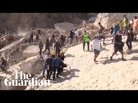 Morocco earthquake: tremor causes rescuers to run as their search for survivors in rubble