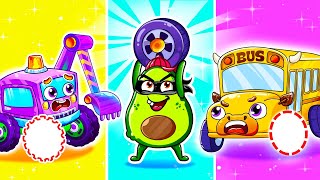 PLAYLIST Lost Wheel | Wheels on the Bus, Excavator, Ambulance |Funny Vehicles Kids Songs for Toddler