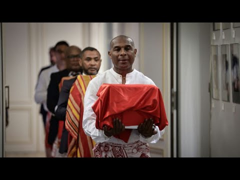 YouTube video thumbnail: France Returns Three Colonial-Era Skulls to Madagascar