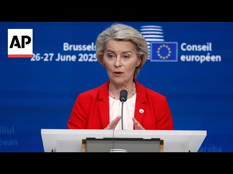 YouTube video thumbnail: On US Trade Talks, EU's Von der Leyen Says 'We Are Ready for a Deal'