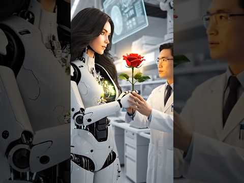 💖 AI Robot Love Story – Human-Robot Relationship & Futuristic Emotion | Robot with a Rose 🌹
