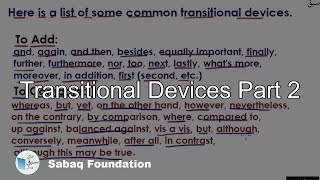 Transitional Devices Part 2