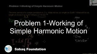 Problem 1-Working of Simple Harmonic Motion