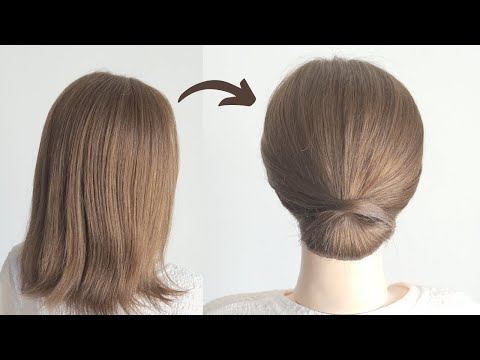 [ヘアアレンジ]ミディアムヘアでもできる大人女性にオススメの上品なまとめ髪 ll Simple and Elegant Hairstyle for Short Hair to Medium Hair