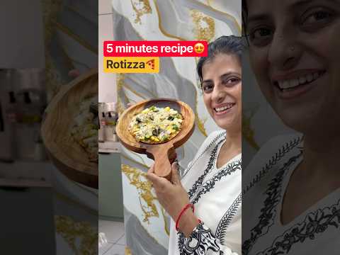 Bachi Hui Roti Se Banaya Pizza 🍕😍 | 5 Minute Rotizza Recipe #rotipizza #pizza #pizzalover #recipe