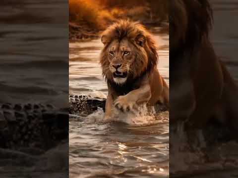 crocodile catching Lion#shorts #crocodile #trading #bestgoldforexsignals #wildlife