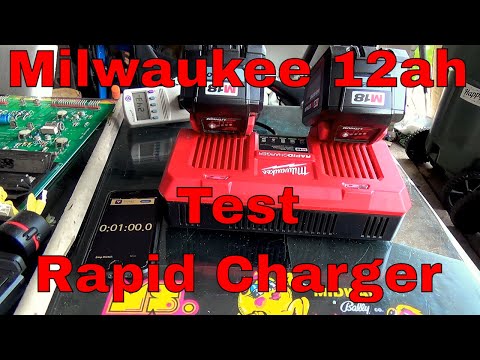 Milwaukee Rapid Charger 12ah Battery Charge time Test 48-59-1802 & 48-11-1812