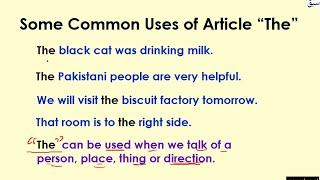 Some Common Uses of Article 