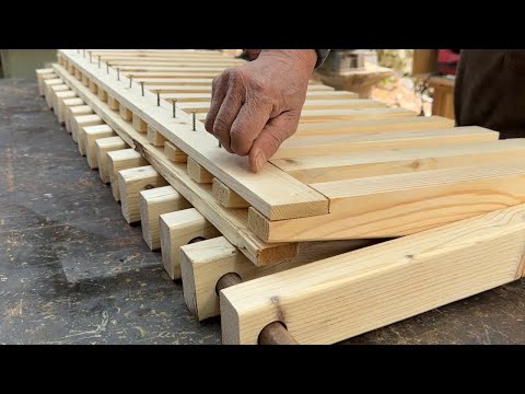 Turn Recycled Wood Into A Wall-mounted Folding Bench // A Convenient Solution For Your Home