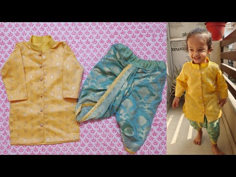 2 year Baby boy dhoti kurta cutting and stitching/ pathani kurta/ diwali special outfit/ kidswear