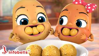 गोल गोल लड्डू -Gol Gol Laddu Siblings | Hindi Rhymes for Children | Infobells #golgol #hindirhymes