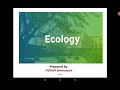 Ecological Concepts and Terminology