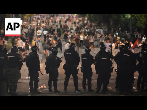 YouTube video thumbnail: Riot Police use Tear gas Against Anti-Government Protesters in Serbia