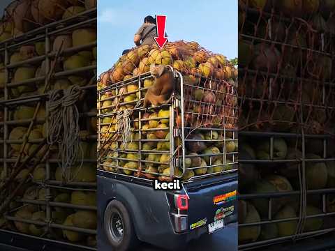 🐒 Monyet Ini Kayak Ninja di Kebun Kelapa! #shorts