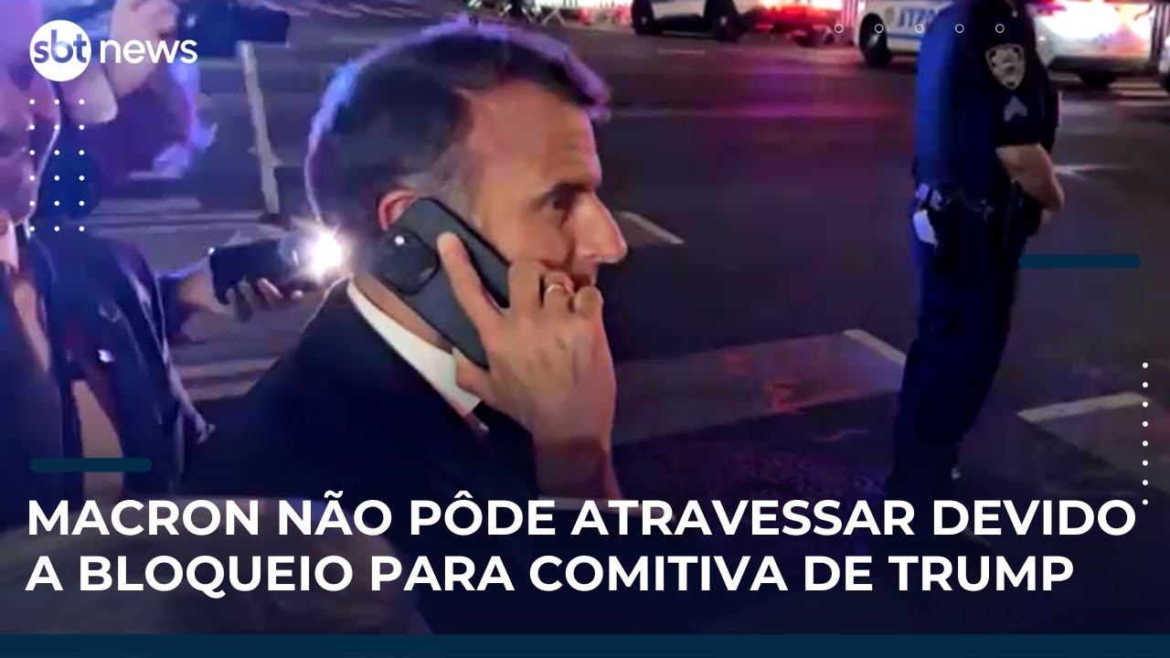 Macron é “barrado” em rua dos EUA e liga para Trump: “Estou esperando [por sua causa]”