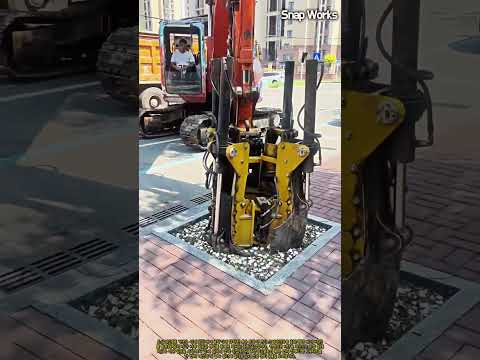 도심 가로수 교체용 특수 굴착 뿌리 제거 공정 #worker #process #heavyequipment #cityscape #gardening