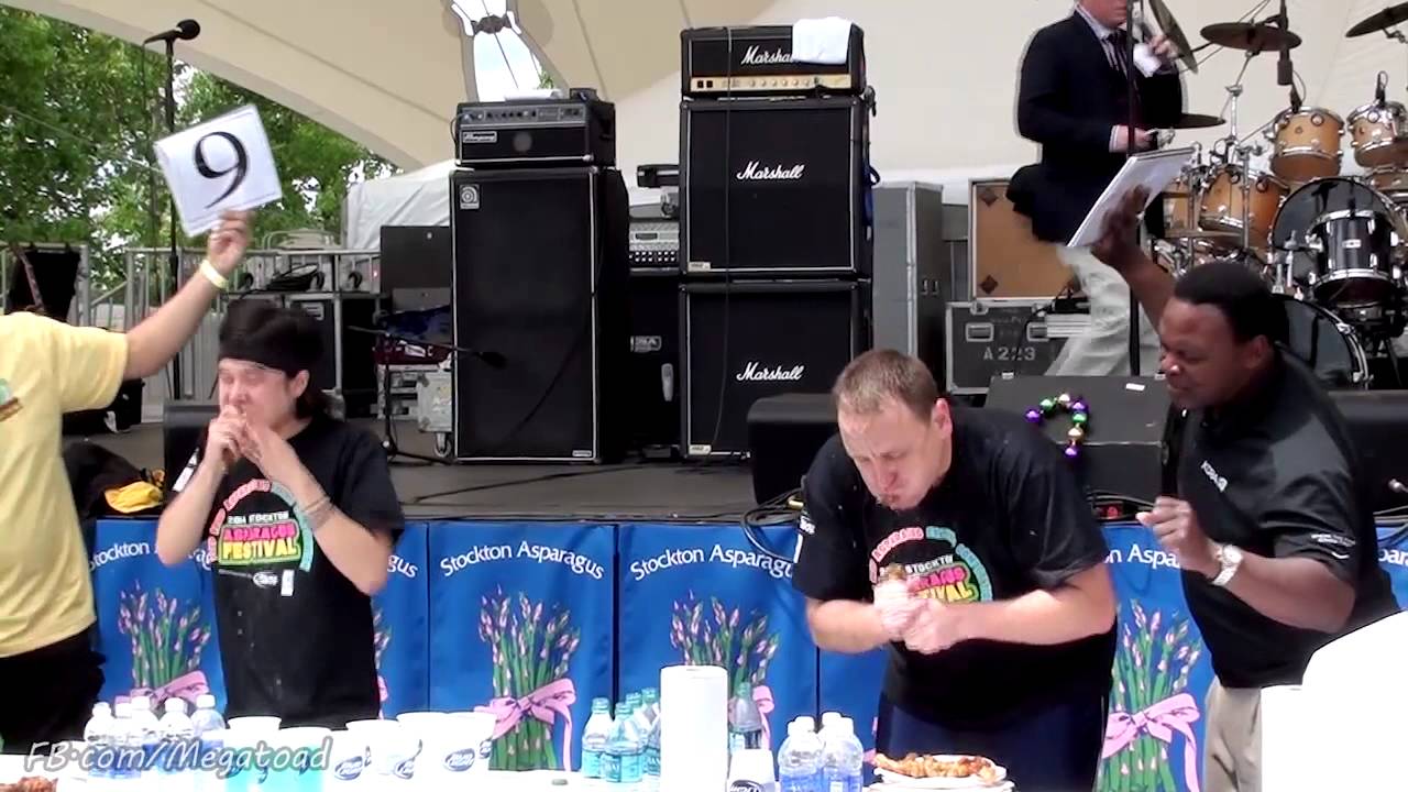 Matt Stonie vs Joey Chestnut Deep Fried Asparagus 2014