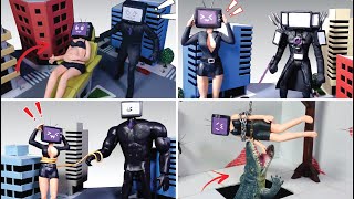 Making All TV Woman - Skibidi Toilet with Polymer Clay | Diorama