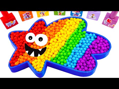 Satisfying Video | How To Make Rainbow Star Bathtub With Mixing Beads Cutting ASMR | By Yo Yo