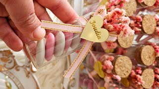 تحضيرات بوفي الزيادة / تزيين وتعديل توزيعات سبوع / دراجي سبوع / buffet de naissance