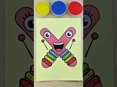 Sand Painting X Alphabet #shorts #sandart #relaxing #satisfying