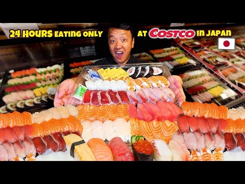 $0.50 SUSHI! 24 Hours Eating ONLY at Costco in Japan