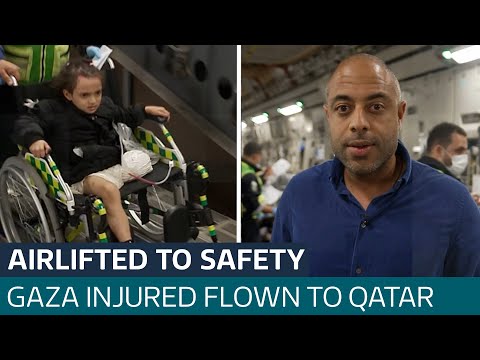 ITV News given rare access on board rescue flight evacuating injured Palestinians
