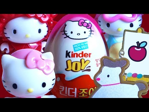 헬로 키티 24개 알까기, 킨더조이 신제품, hello kitty 24 surprise eggs open