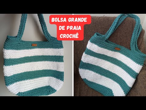 Bolsa de Praia Grande em Crochê