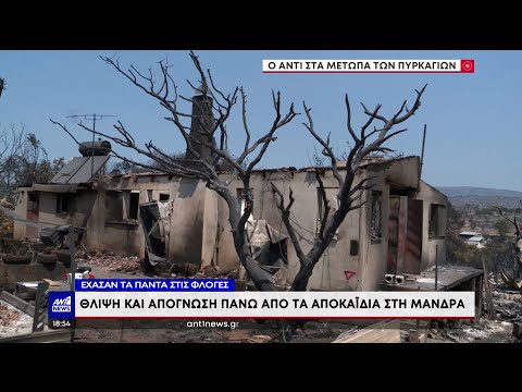 Φωτιά στη Μάνδρα: Οδοιπορικό του ΑΝΤ1 στα καμένα