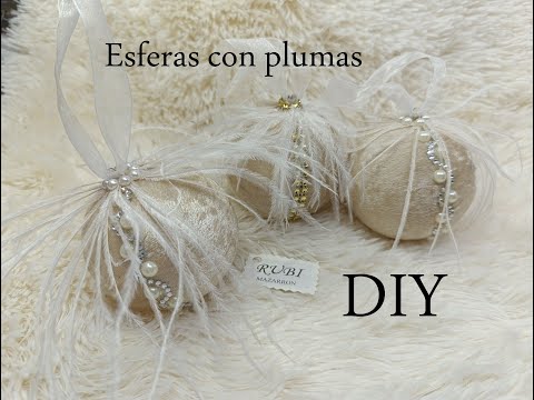 Diy. Esfera con  plumas