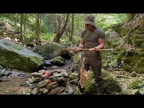 TAŞLARDAN OCAK YAPARAK KUZU KOLU PİŞİRMEK / Cooking lamb sleeve on stone Stove