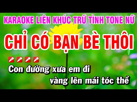 Karaoke Liên Khúc Trữ Tình Tone Nữ Nhạc Sống Dễ Hát – Chỉ Có Bạn Bè Thôi | Hoài Phong Organ