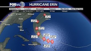 Hurricane Erin upgrades to Category 5